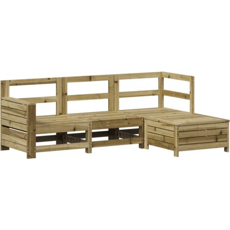 Juego de sofás de jardín 4 pzas madera de pino impregnada vidaXL (1/5)
