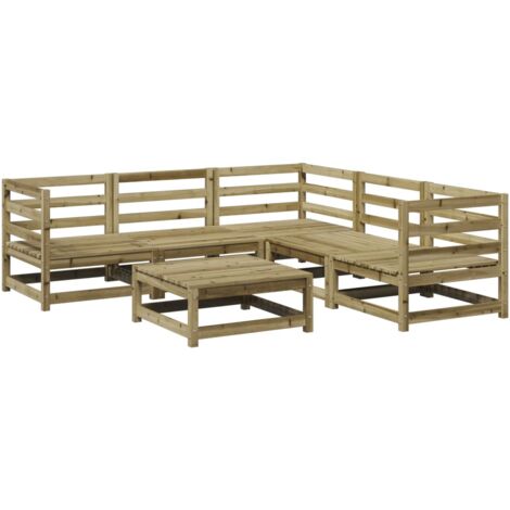 Juego de sofás de jardín 6 piezas madera de pino impregnada vidaXL (1/5)