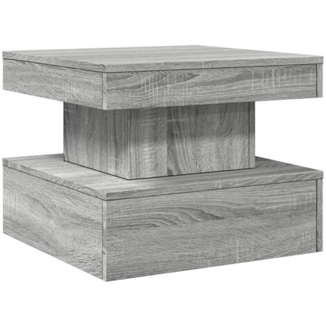 Mesa de centro con luces LED gris Sonoma 50x50x40 cm vidaXL