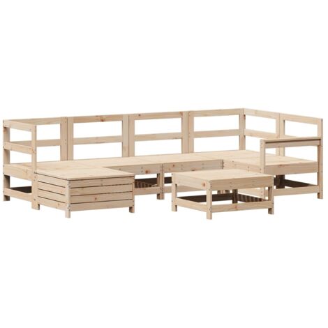 Juego de sofás de jardín 7 piezas madera maciza de pino vidaXL (1/5)