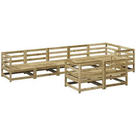 Juego de sofás de jardín 8 pzas madera de pino impregnada vidaXL (1/5)