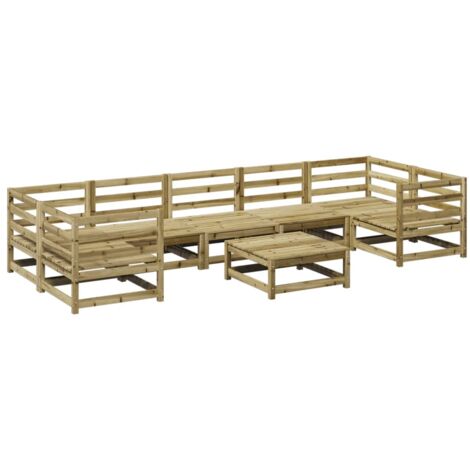 Juego de sofás de jardín 8 pzas madera de pino impregnada vidaXL (1/5)