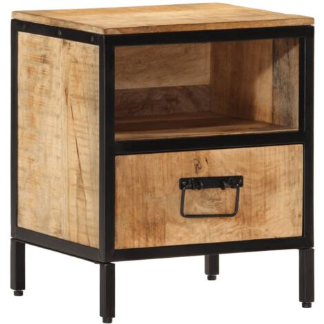 Mesita de noche madera maciza de mango 40x35x50 cm vidaXL (1/6)