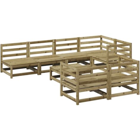 Juego de sofás de jardín 8 pzas madera de pino impregnada vidaXL (1/5)