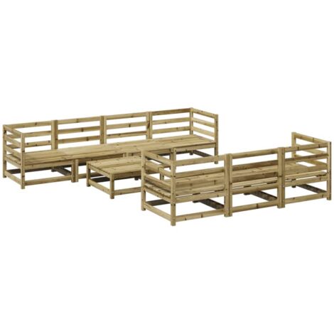 Juego de sofás de jardín 8 pzas madera de pino impregnada vidaXL (1/5)