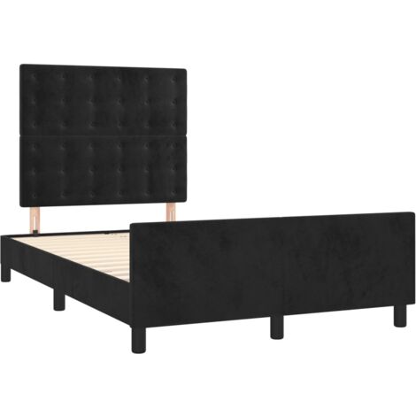 Estructura de cama sin colchón terciopelo negro 120x190 cm vidaXL