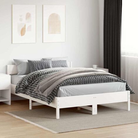 Estructura de cama sin colchón madera de pino blanca 120x200 cm vidaXL (1/5)