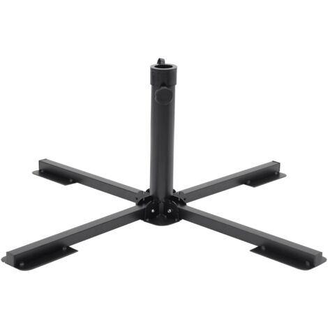 Base de sombrilla para mástil de Ø38/48 mm acero negro brillo vidaXL