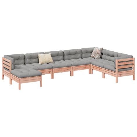 Set de sofás jardín 8 pzas con cojines madera de abeto Douglas vidaXL (1/5)
