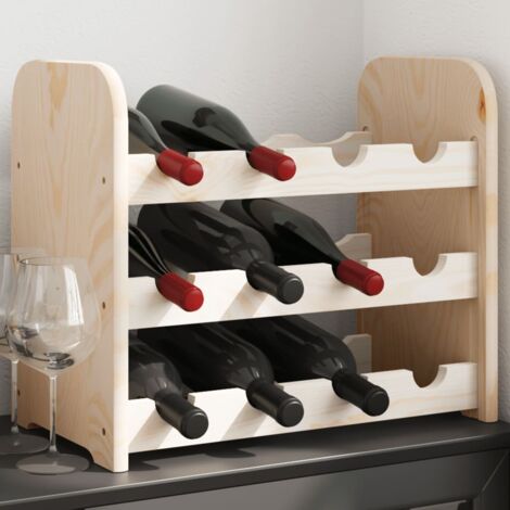 Botellero madera maciza de pino 43x25x37 cm vidaXL