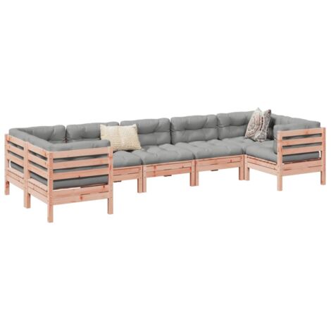 Set de sofás jardín 7 pzas con cojines madera abeto Douglas vidaXL (1/5)