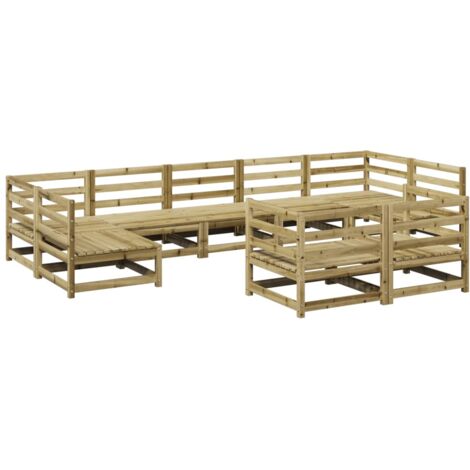 Juego de sofás de jardín 9 pzas madera de pino impregnada vidaXL (1/5)