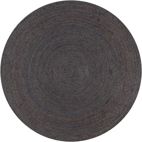 Alfombra de yute tejida a mano redonda gris 90 cm vidaXL