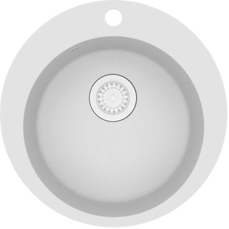 fregadero dos senos redondos blanco