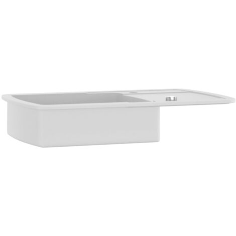 Fregadero de cocina de granito con un seno blanco vidaXL