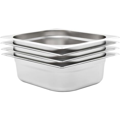 Bandejas Gastronorm 4 unidades GN 1/2 100 mm acero inoxidable vidaXL (1/5)