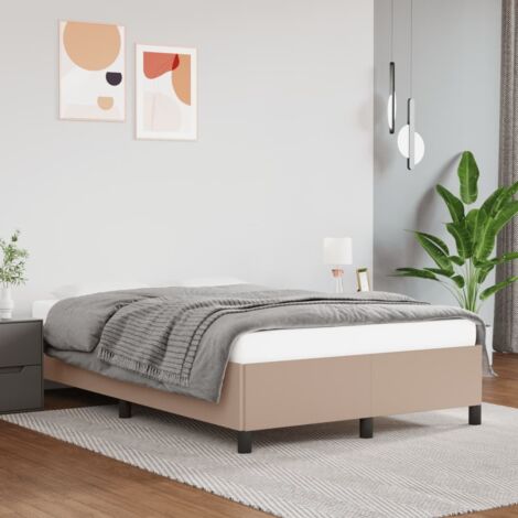 Estructura cama sin colchón cuero sintético capuchino 120x190cm vidaXL