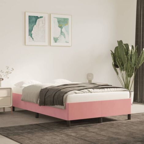 Estructura de cama sin colchón terciopelo rosa 120x190 cm vidaXL