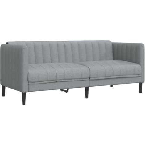 Sofá de 2 plazas tela gris claro vidaXL