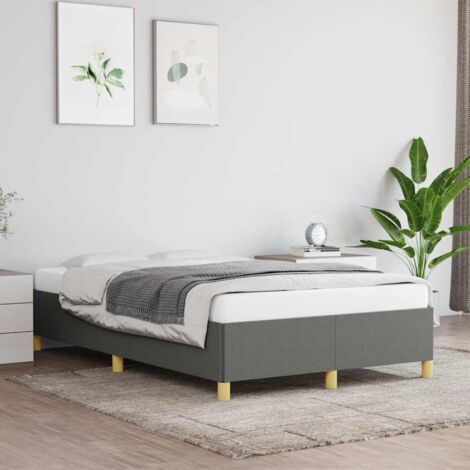 Estructura de cama sin colchón tela gris oscuro 120x190 cm vidaXL