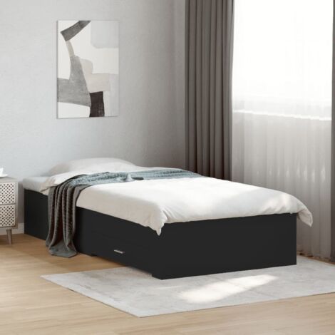 Cama con cajones madera de ingeniería negra 75x190 cm vidaXL (1/5)