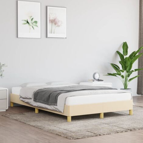Estructura de cama sin colchón tela crema 120x190 cm vidaXL
