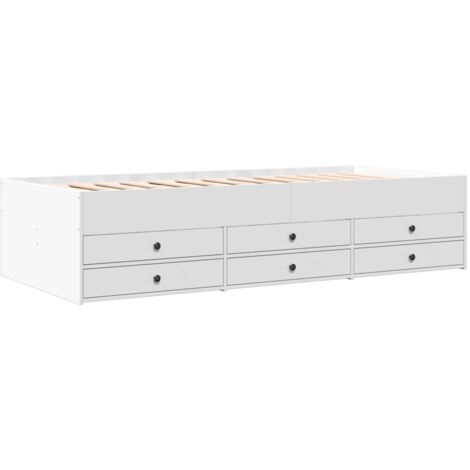 Sofá cama con cajones sin colchón blanco 90x190 cm vidaXL (1/7)