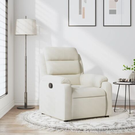 Sillón reclinable terciopelo blanco crema vidaXL