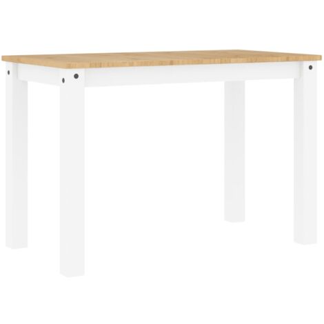 Mesa de comedor Panama madera maciza pino blanco 112x60x75 cm vidaXL