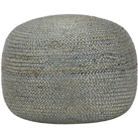 Puf tejido a mano verde oliva 45x30 cm yute vidaXL