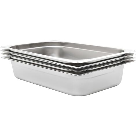 Bandejas Gastronorm 4 unidades GN 1/1 100 mm acero inoxidable vidaXL