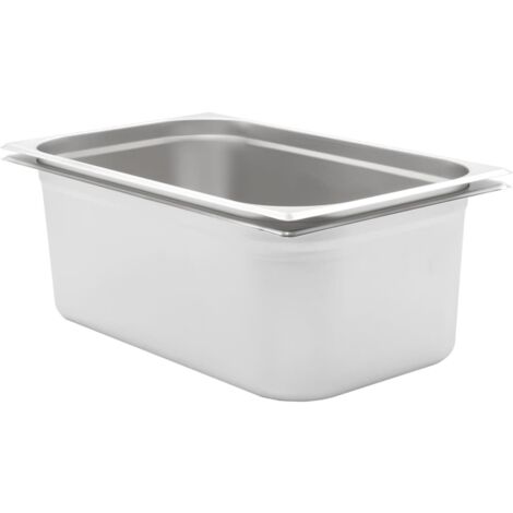 Bandejas Gastronorm 2 unidades GN 1/1 200 mm acero inoxidable vidaXL