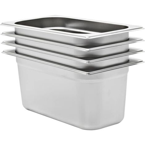 Bandejas Gastronorm 4 unidades GN 1/3 150 mm acero inoxidable vidaXL