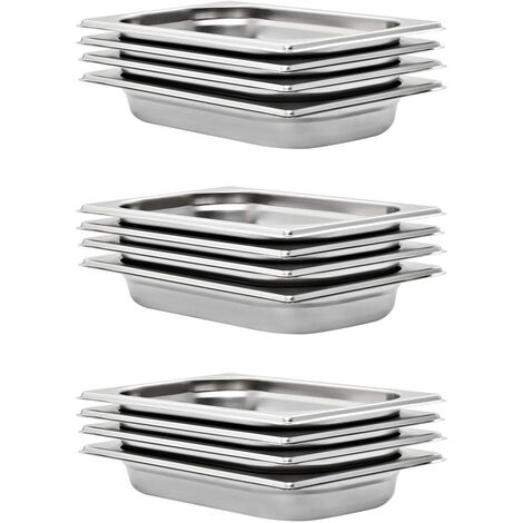 Bandejas Gastronorm 12 unidades GN 1/4 40 mm acero inoxidable vidaXL