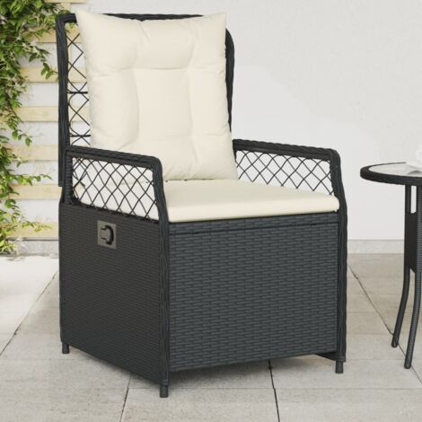 Sillones de jardín reclinables 2 uds ratán sintético negro vidaXL