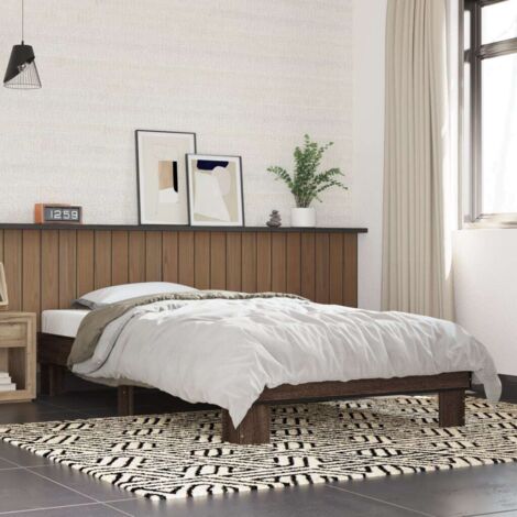 Estructura cama madera ingeniería metal marrón roble 90x190 cm vidaXL (1/5)