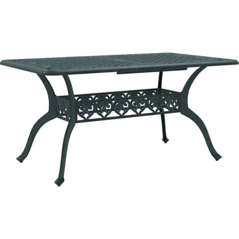 Mesa de jardín aluminio fundido verde 150x90x72 cm vidaXL