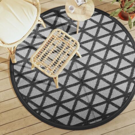 Alfombra de exterior ARAKIL negra Ø160 cm PP vidaXL