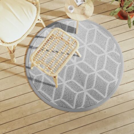 Alfombra de exterior ARAKIL gris Ø120 cm PP vidaXL