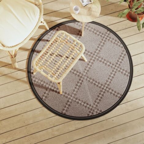 Alfombra de exterior ARAKIL marrón Ø120 cm PP vidaXL