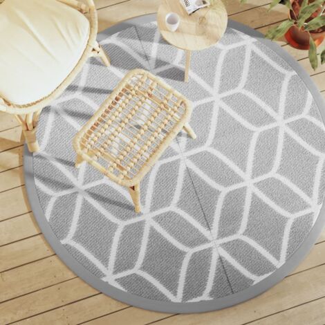 Alfombra de exterior ARAKIL gris Ø160 cm PP vidaXL