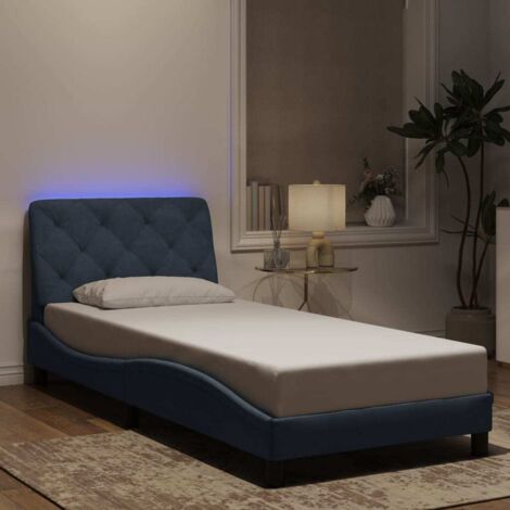Estructura de cama con LED sin colchón terciopelo gris oscuro 80x200 cm vidaXL (1/5)