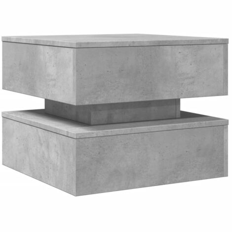 Mesa de centro con luces LED gris hormigón 50x50x40 cm vidaXL