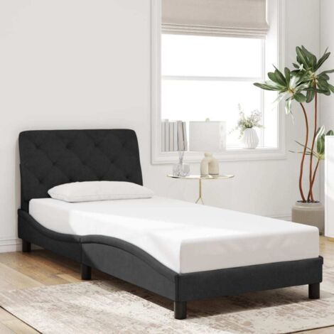 Estructura de cama sin colchón terciopelo negro 90x200 cm vidaXL (1/5)