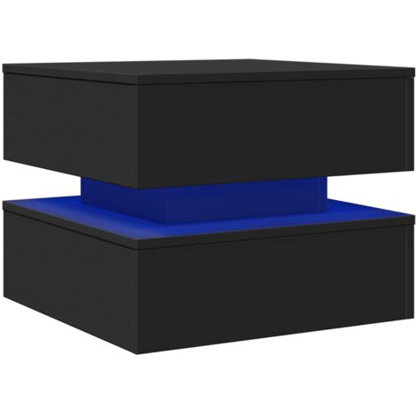 Mesa de centro con luces LED negro 50x50x40 cm vidaXL