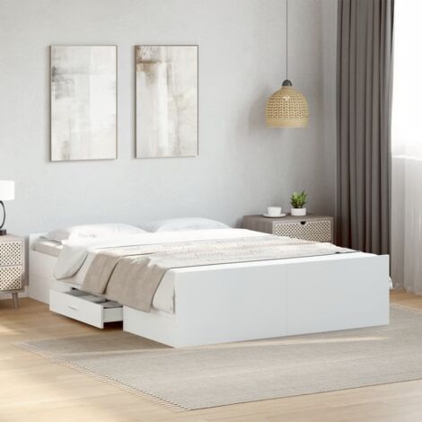 Cama con cajones madera de ingeniería blanco 120x200 cm vidaXL (1/5)