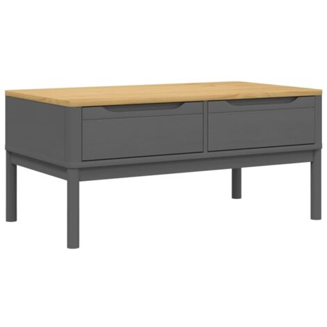 Mesa de centro FLORO madera maciza de pino gris 99x55,5x45 cm vidaXL