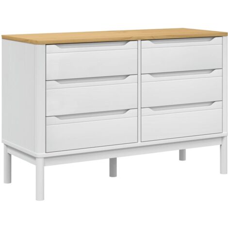 Cómoda cajonera FLORO madera maciza de pino blanco vidaXL (1/5)
