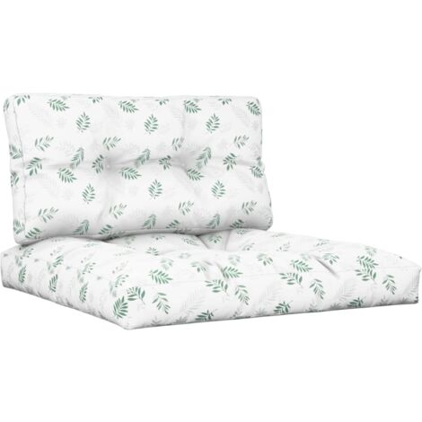 Cojines para palets 2 unidades tela estampado de hojas vidaXL