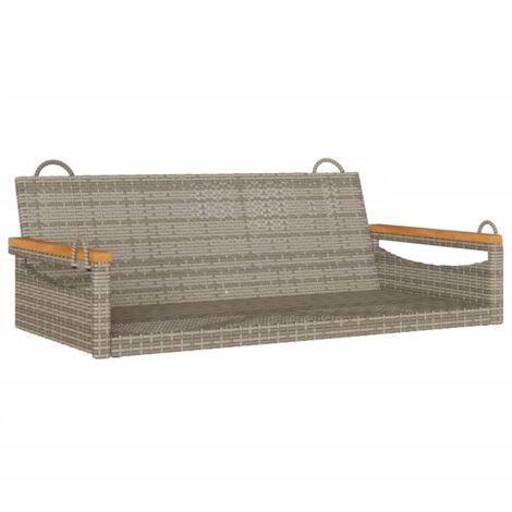 Banco columpio de ratán sintético gris 109x62x40 cm vidaXL (1/5)